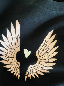 Wings Graphic Print Sustainable Sweatshirt - Navy